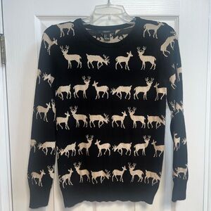Forever 21 gold deer/reindeer sweater for Winter/Christmas/Holidays